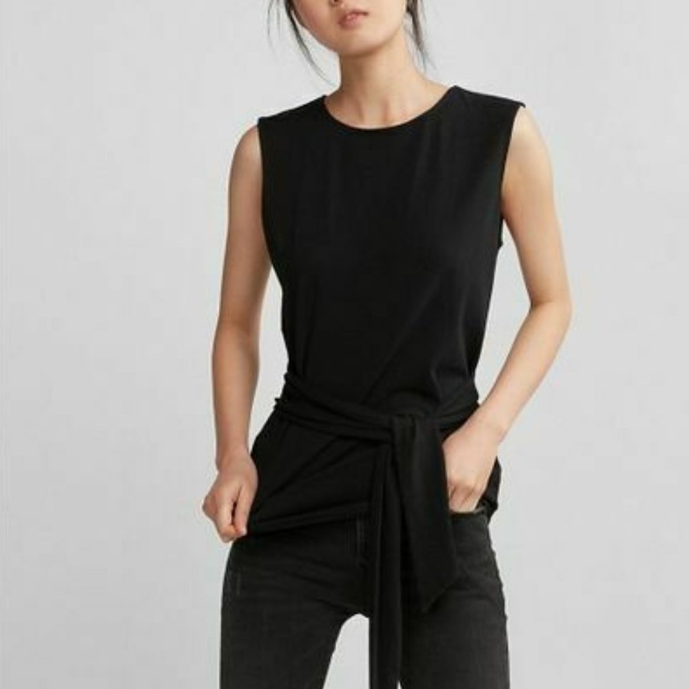 Express | Black Tie-Front Cotton Tank *NWT*